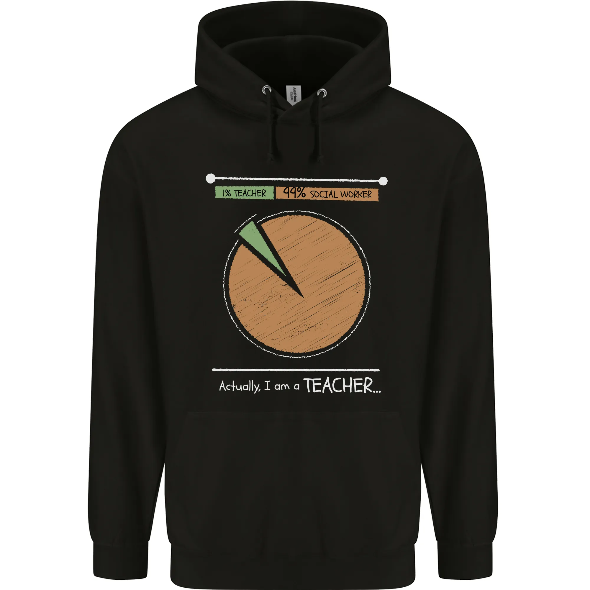 1% Teacher 99% Social Worker Teaching Mens 80% Cotton Hoodie