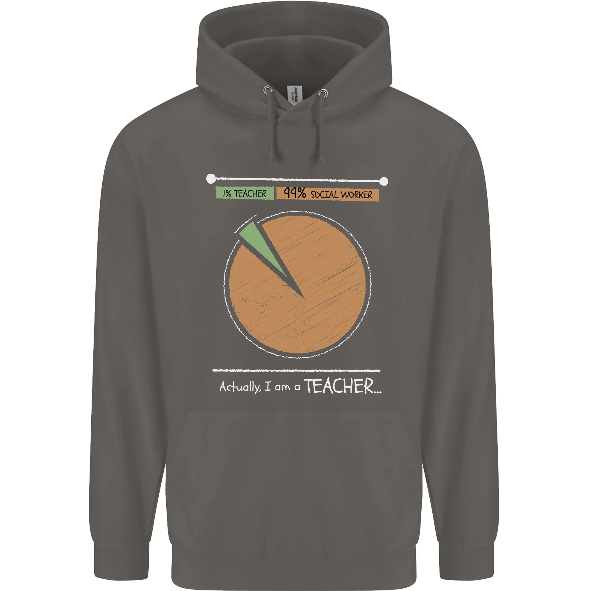 1% Teacher 99% Social Worker Teaching Mens 80% Cotton Hoodie