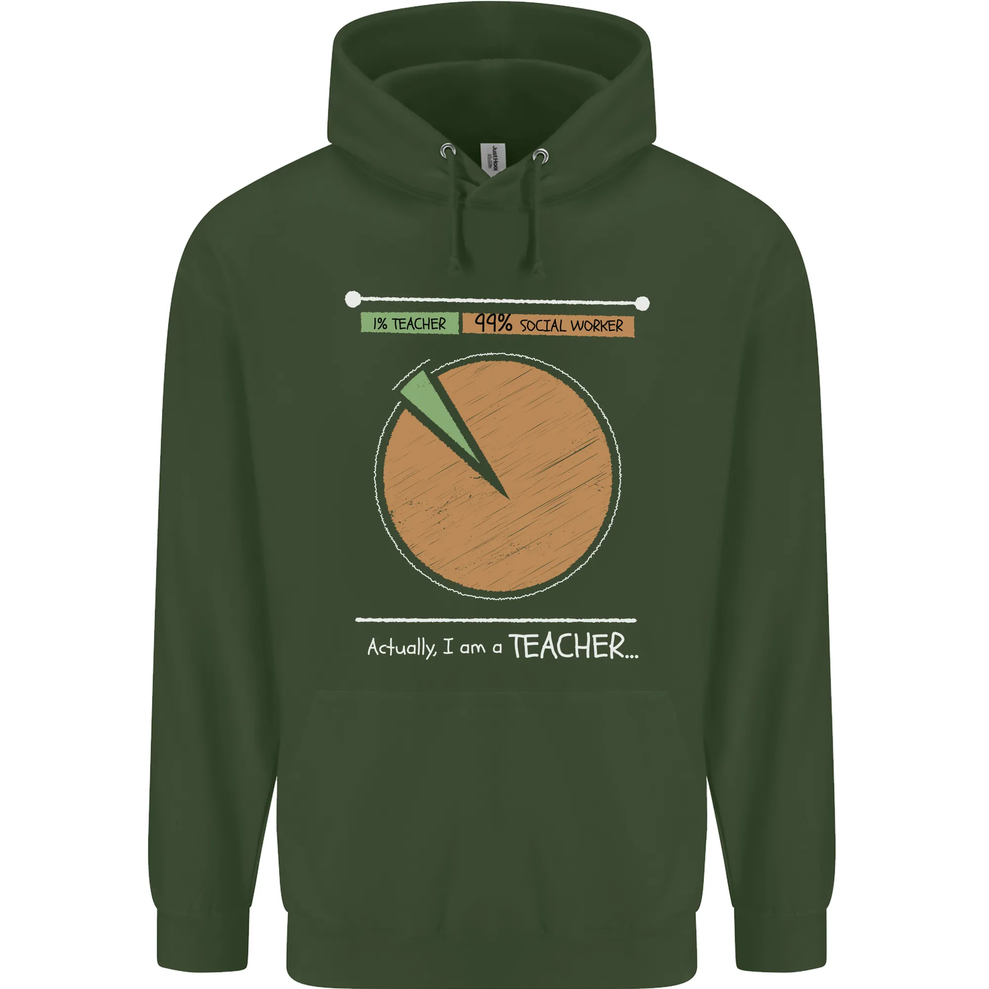 1% Teacher 99% Social Worker Teaching Mens 80% Cotton Hoodie