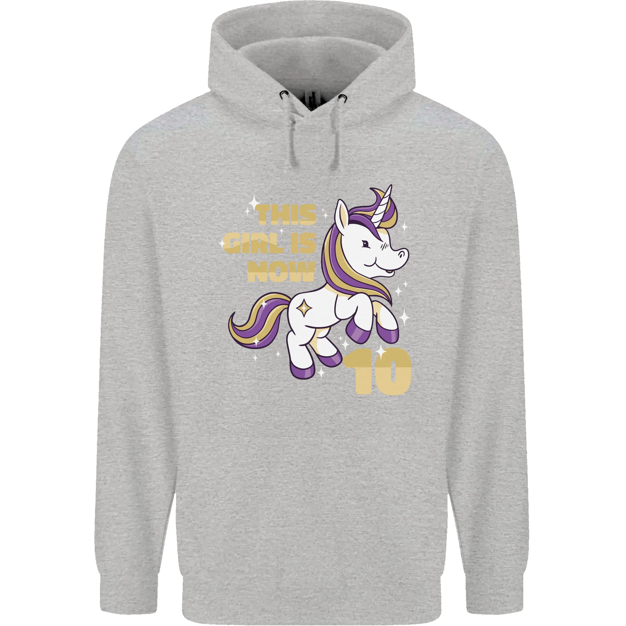 10 Year Old Birthday Girl Magical Unicorn 10th Childrens Kids Hoodie