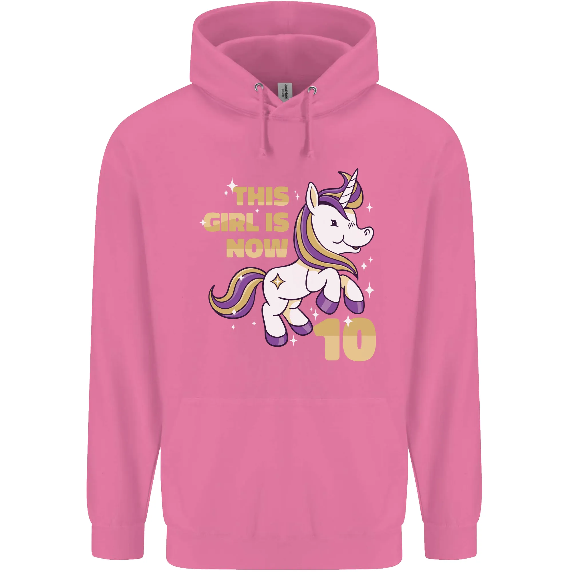 10 Year Old Birthday Girl Magical Unicorn 10th Childrens Kids Hoodie