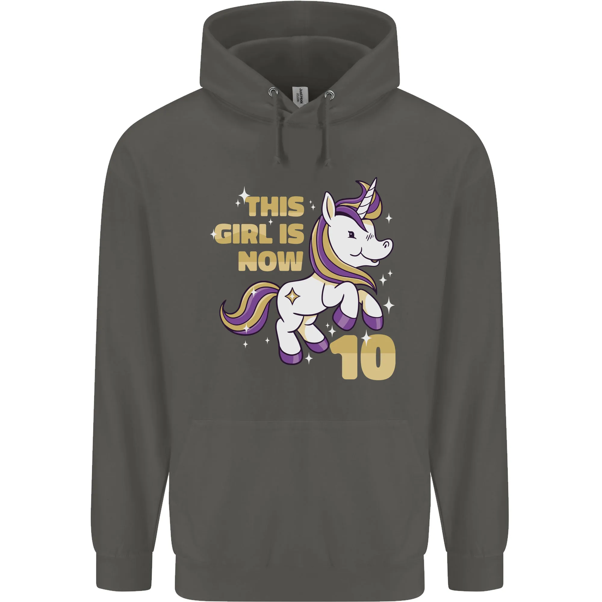 10 Year Old Birthday Girl Magical Unicorn 10th Childrens Kids Hoodie