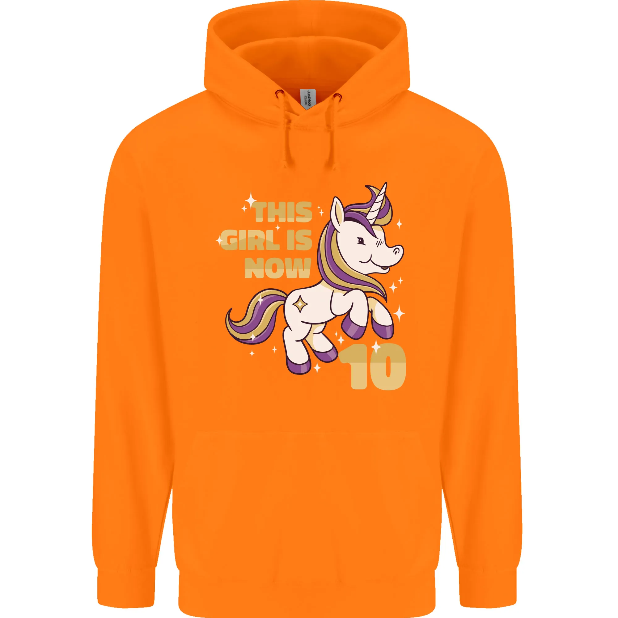 10 Year Old Birthday Girl Magical Unicorn 10th Childrens Kids Hoodie