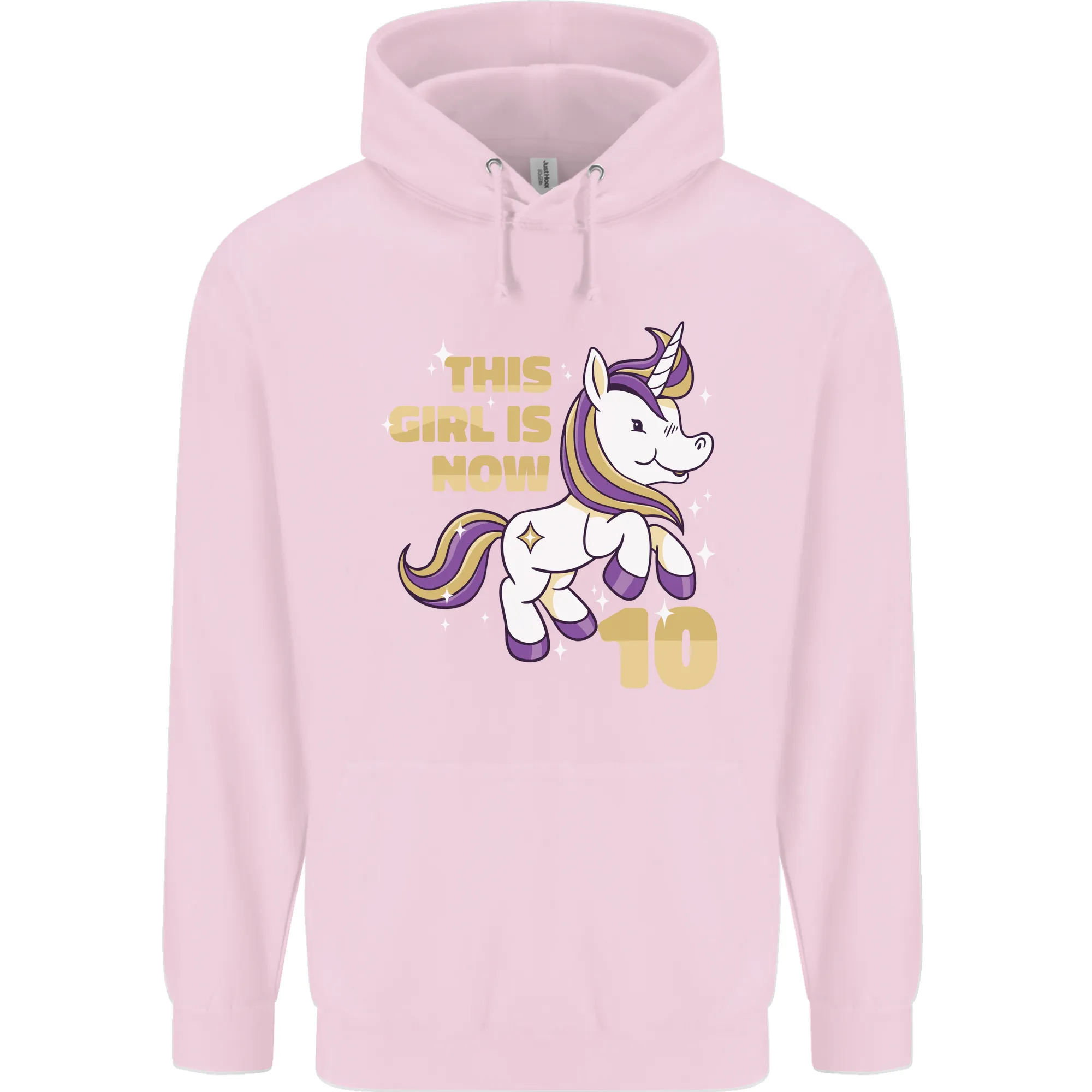 10 Year Old Birthday Girl Magical Unicorn 10th Childrens Kids Hoodie