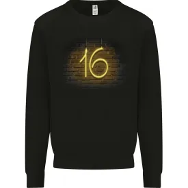 16th Birthday Neon Lights 16 Year Old Mens Sweatshirt Jumper