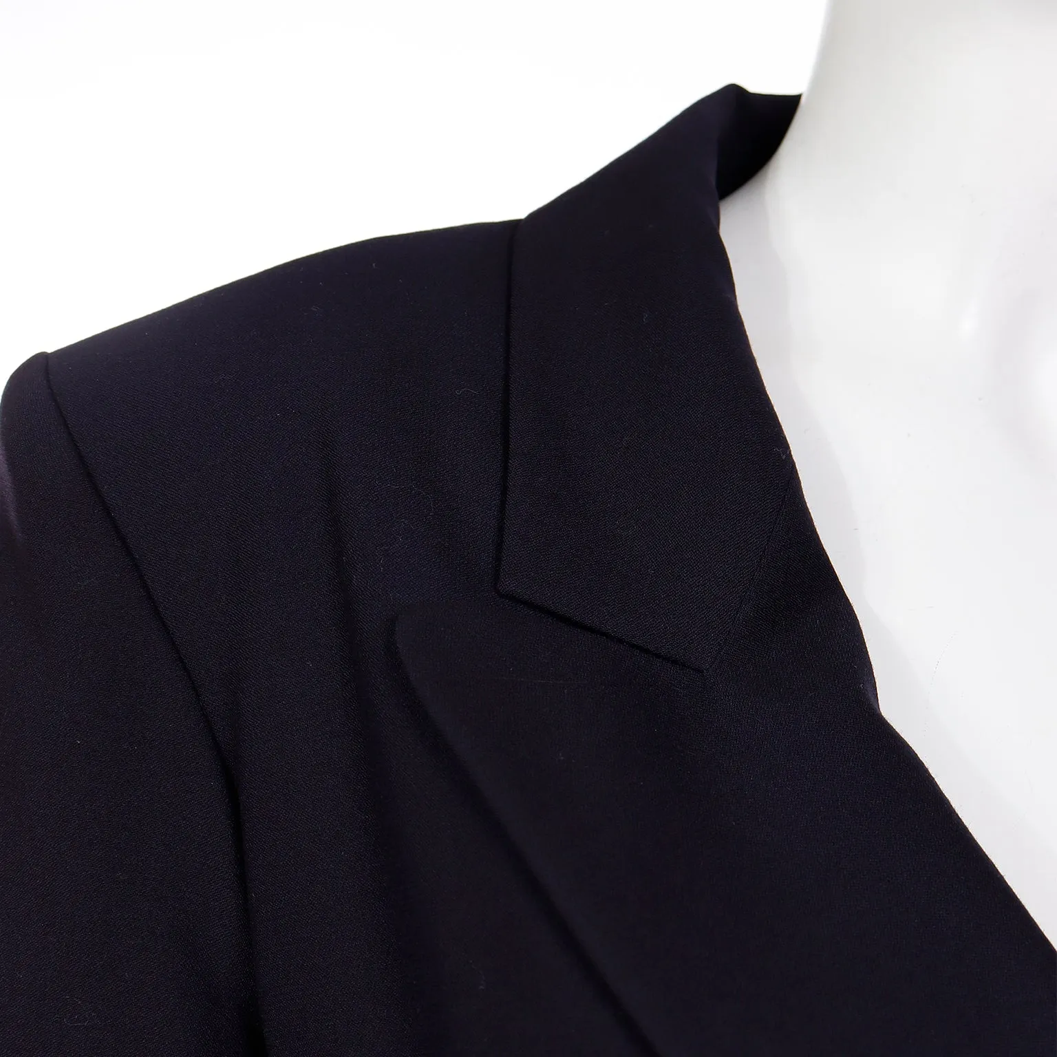 1991 Yves Saint Laurent Navy Blue Wool Blazer Jacket With Coin Buttons