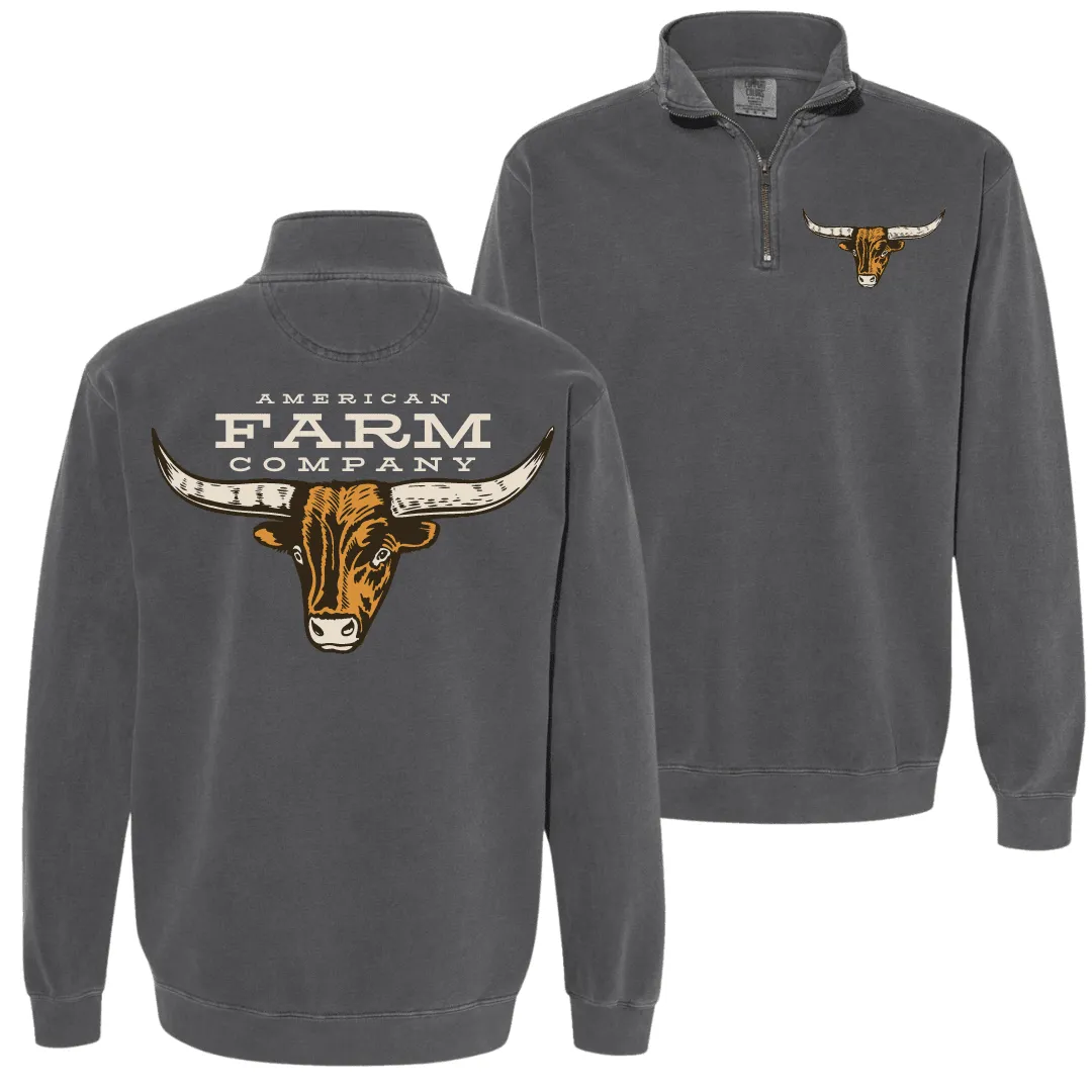 AFC Longhorn Washed Charcoal 1/4 Zip