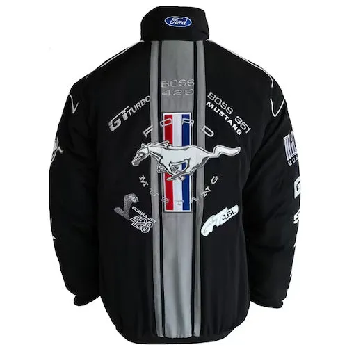 Black Ford Mustang GT Vintage Racing Jacket