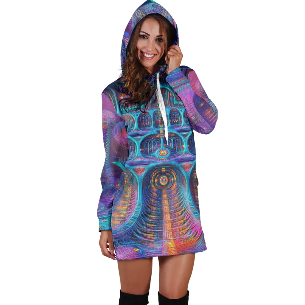 BLURRED VISIONS HOODIE DRESS | ACIDMATH AI