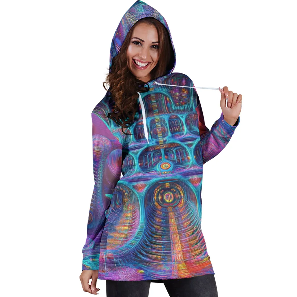 BLURRED VISIONS HOODIE DRESS | ACIDMATH AI