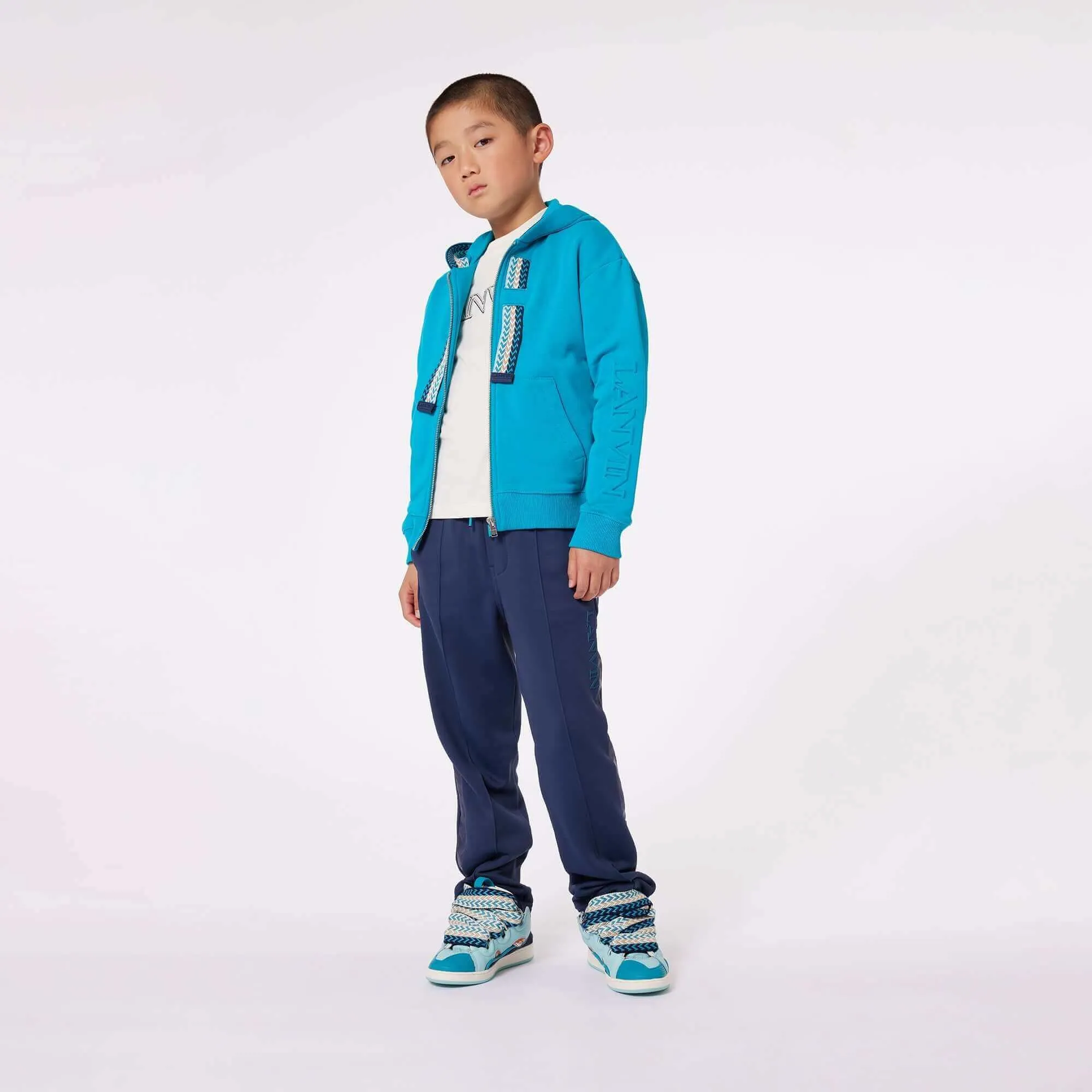 Boys Turquoise Curb Zip Up Hoodie