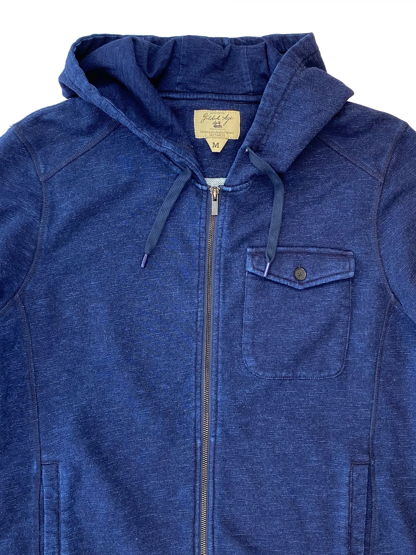 Buzzard Hood Dark Indigo Zip Hoodie 5430