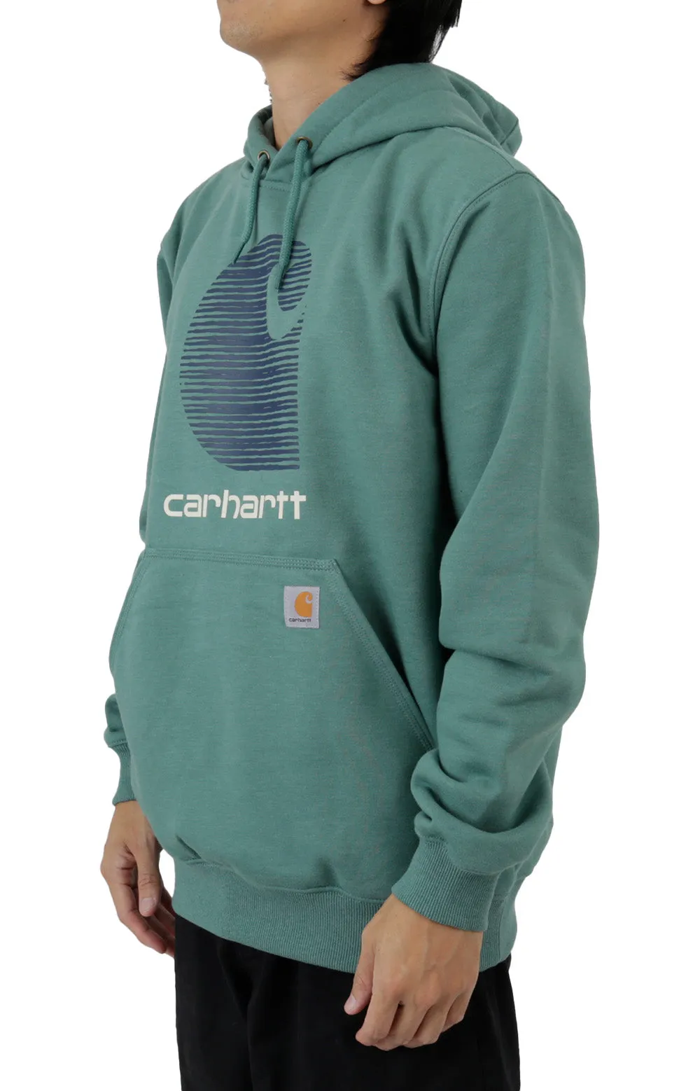 Carhartt Water-Resistant Midweight Hoodie with Logo - Slate Green Heath