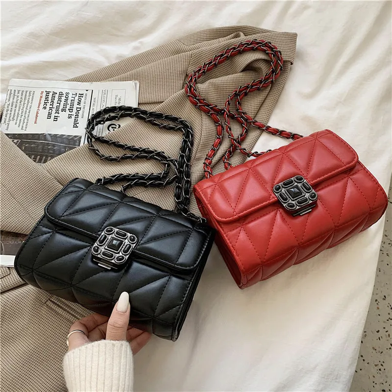 celebrity small fragrant style rhombus chain bag new women's bag ins women's bag single shoulder crossbody bag