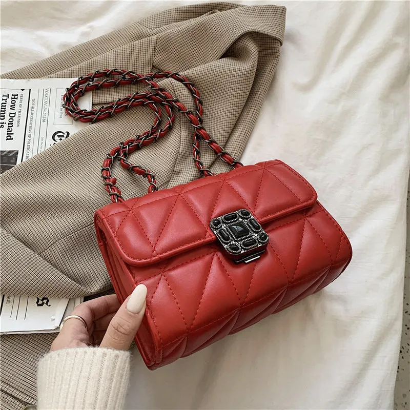 celebrity small fragrant style rhombus chain bag new women's bag ins women's bag single shoulder crossbody bag