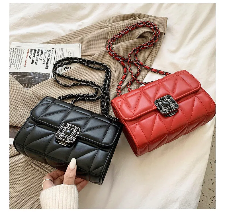 celebrity small fragrant style rhombus chain bag new women's bag ins women's bag single shoulder crossbody bag