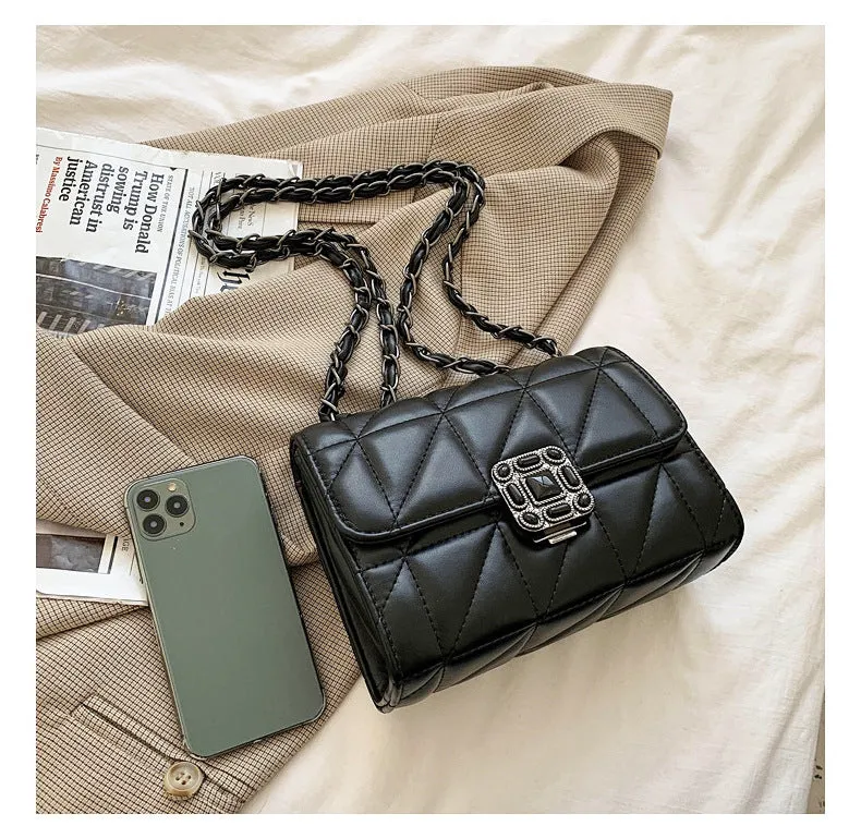 celebrity small fragrant style rhombus chain bag new women's bag ins women's bag single shoulder crossbody bag