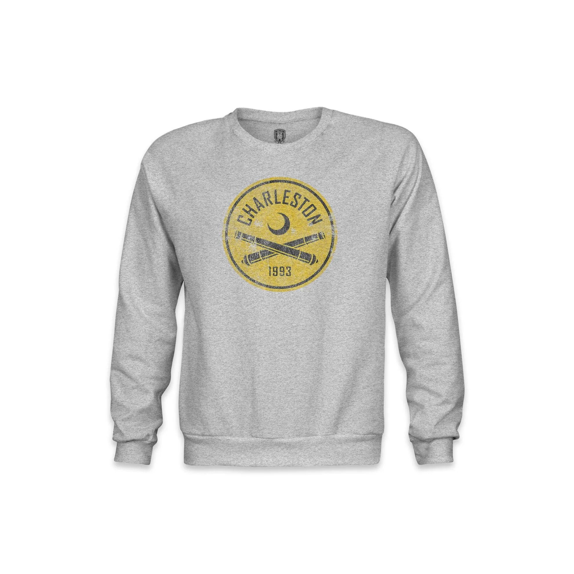 Charleston Battery Color Badge Youth Crewneck Sweatshirt - Grey