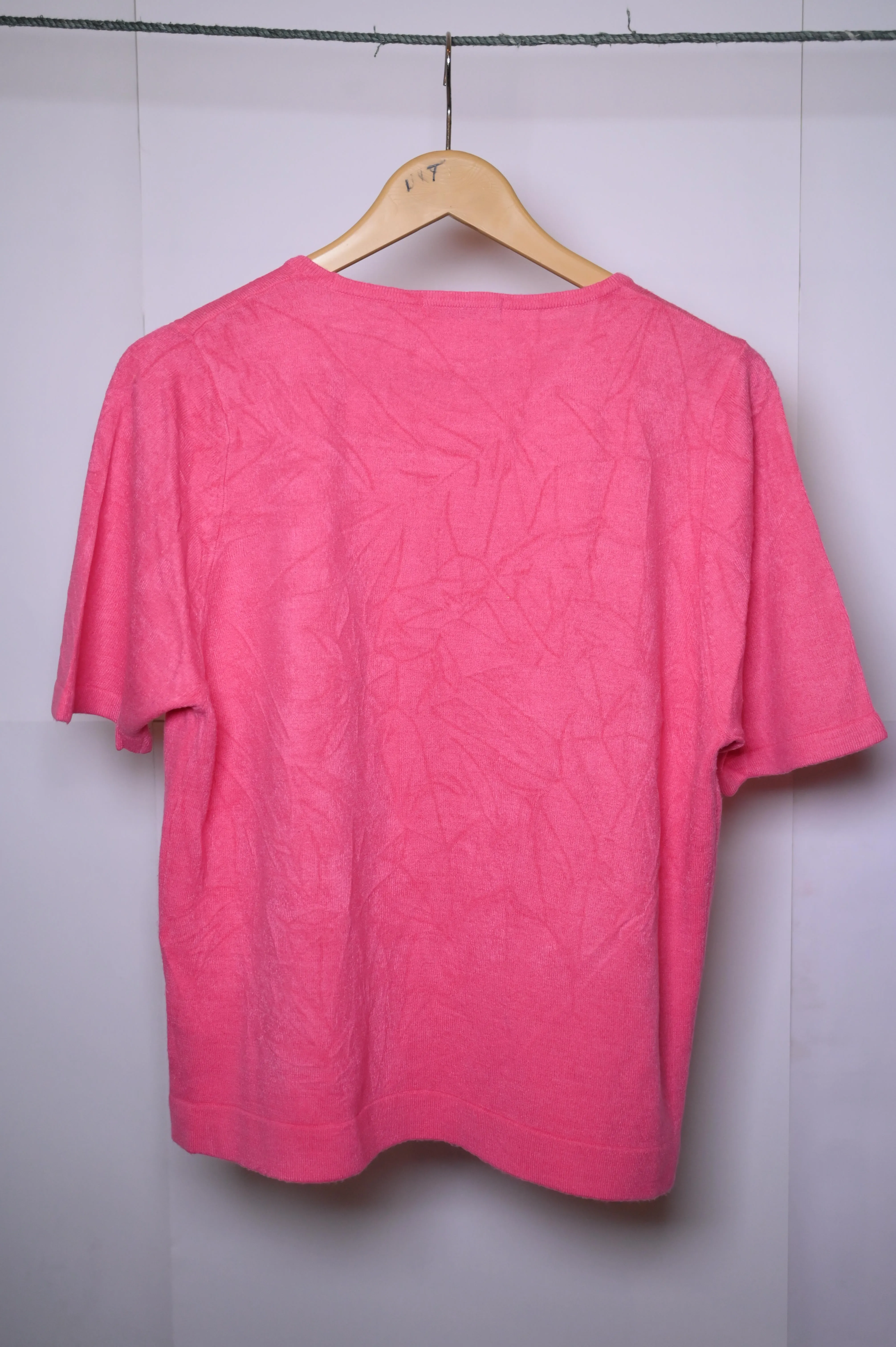 Classic Medium Pink Half Sleeves Sweatshirt