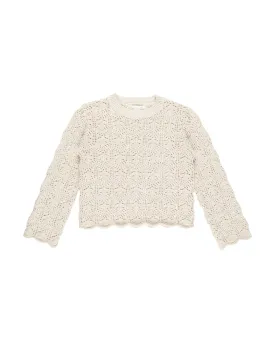 Crochet Knit Pullover | Natural