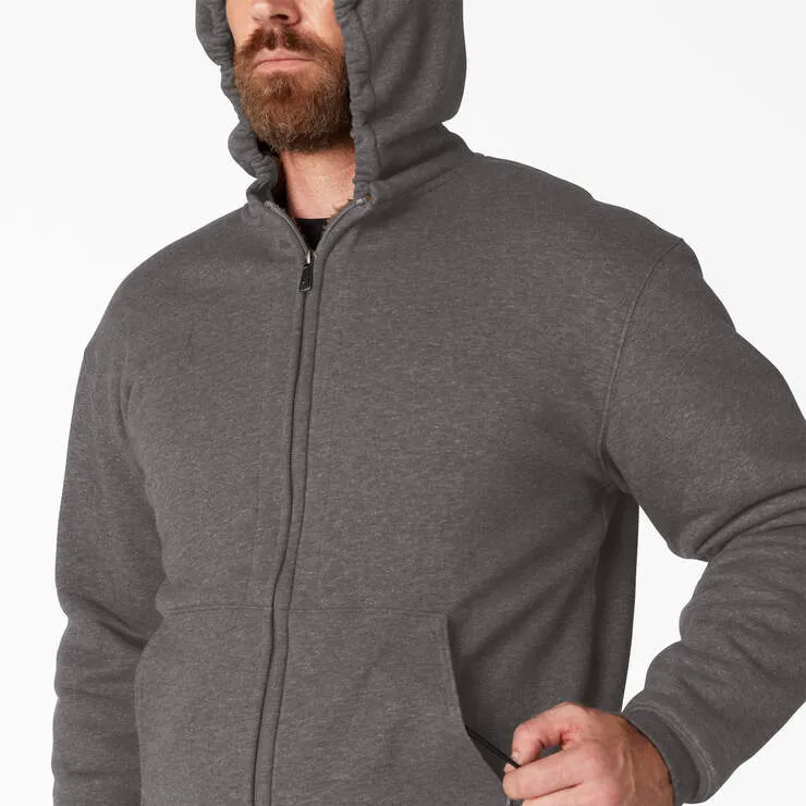 Dickies High Pile Fleece Lined Full Zip Hoodie- DARK HEATHER GRAY