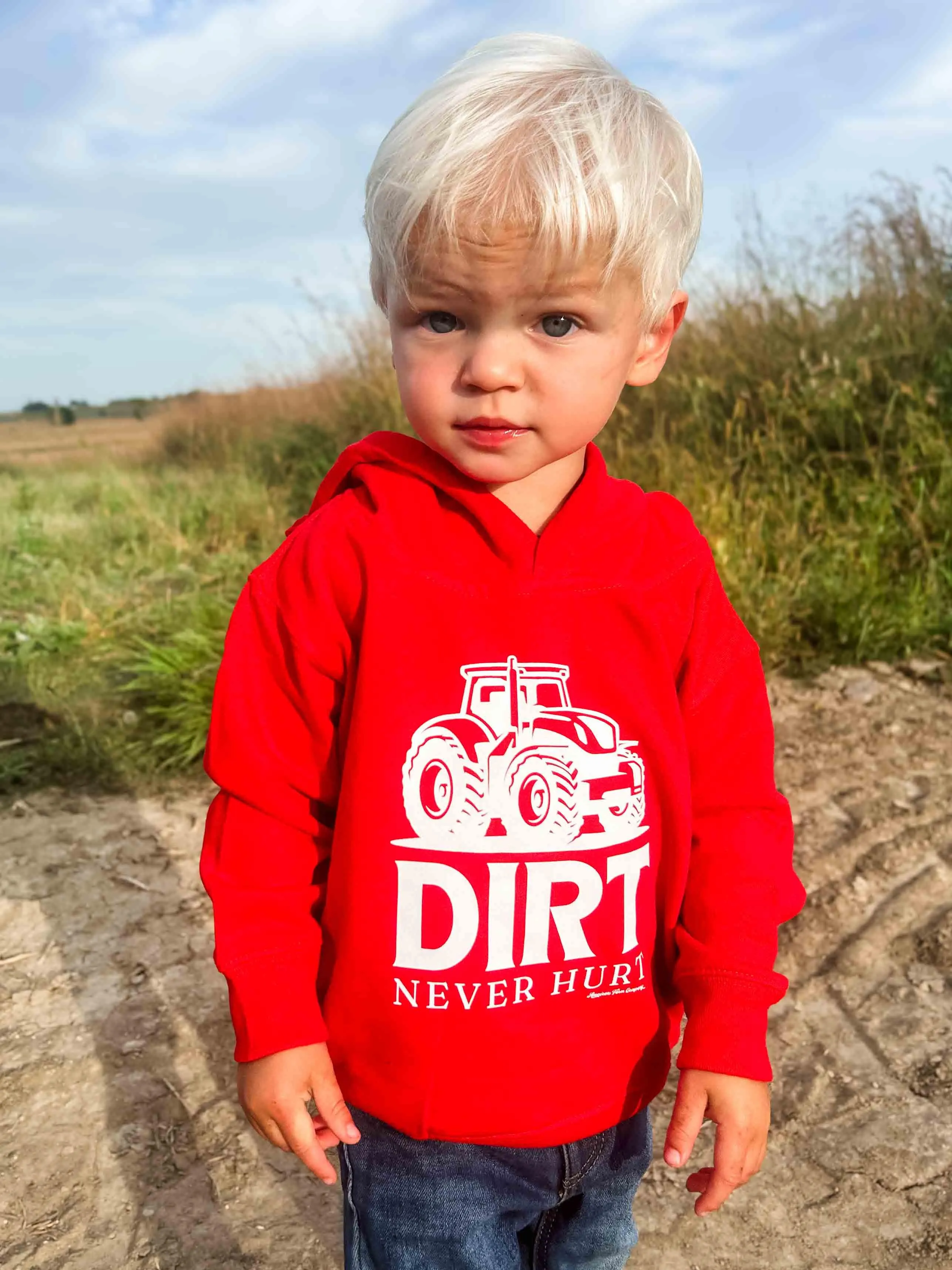 Dirt Never Hurt Red Toddler/Youth Hoodie