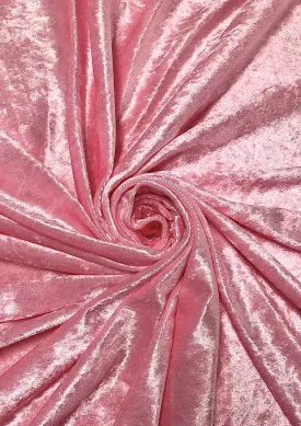 Dusky Pink Premium Crushed Velvet 1 Way Stretch Fabric Dress Craft Wedding Cushion 60" - 150cm Wide Per Metre