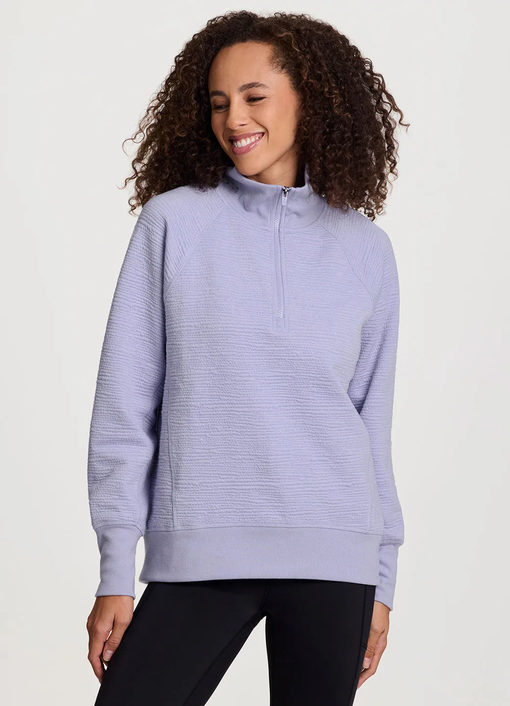 Easy Living Textured 1/4 Zip Pullover