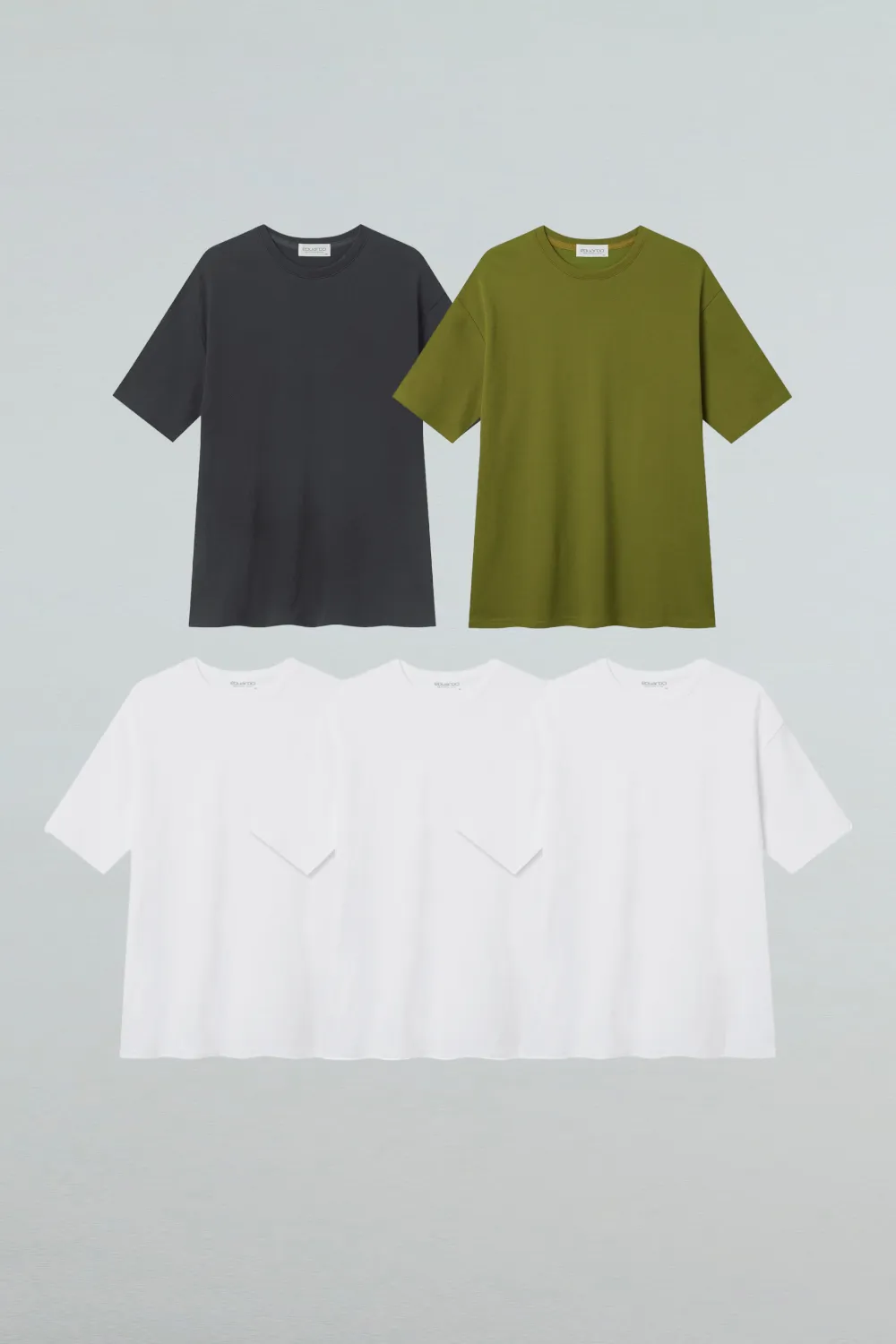 EDUARDO Men relaxed semi-overfit short-sleeved t-shirt, 5pack Second Collection.