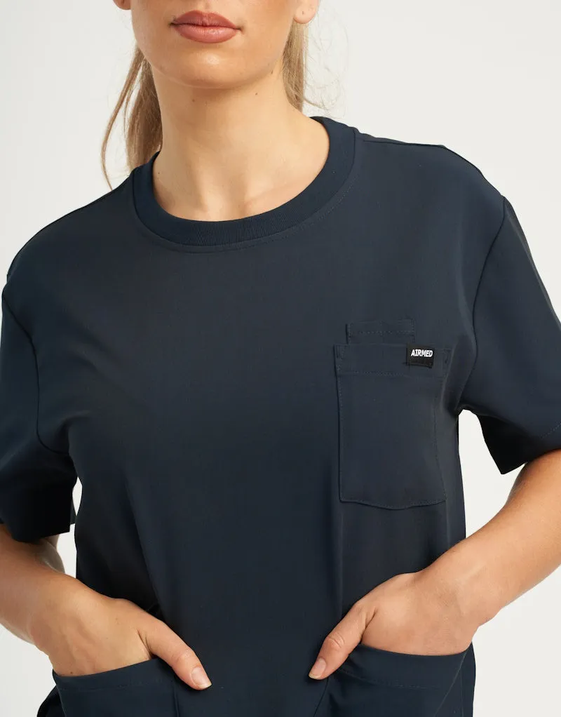 Essential Crewneck Scrub Top - Midnight Navy