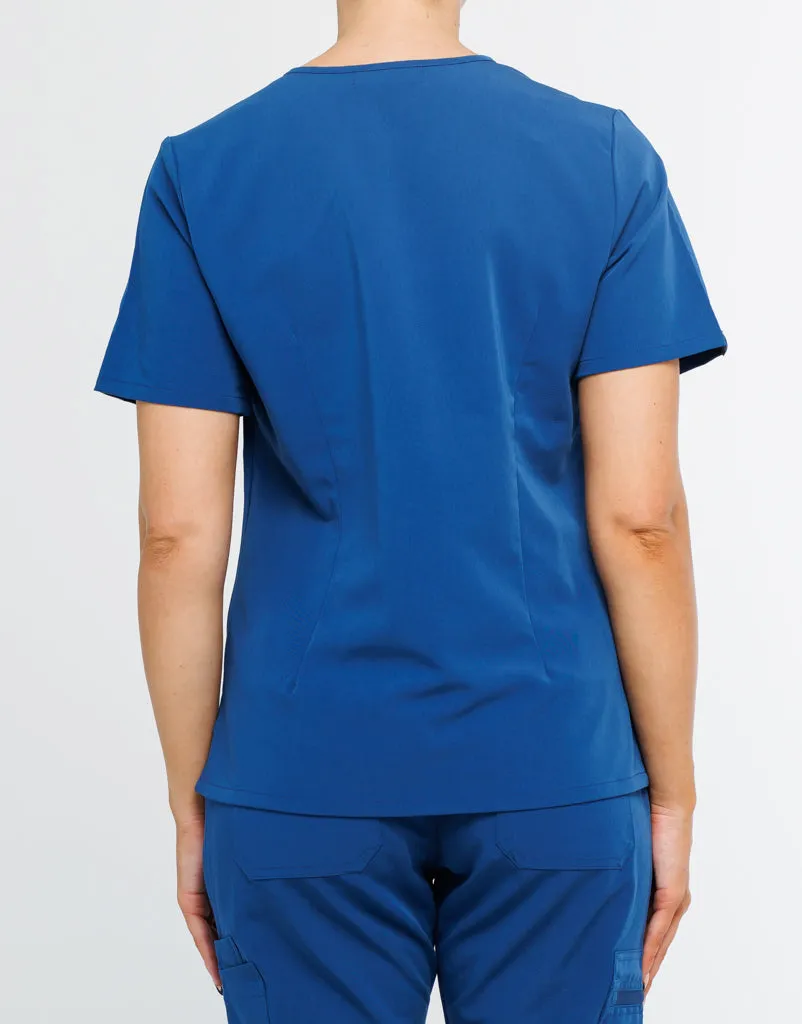 Essential One Pocket V Neck Scrub Top - Royal Blue