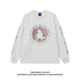 Faire Echo letter print loose crew neck sweatshirt