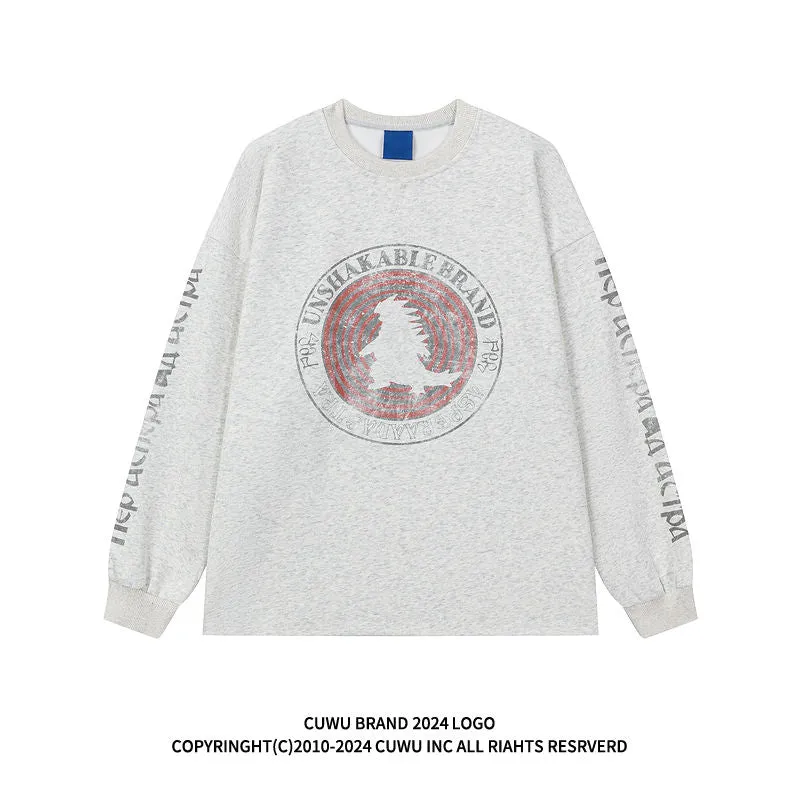 Faire Echo letter print loose crew neck sweatshirt