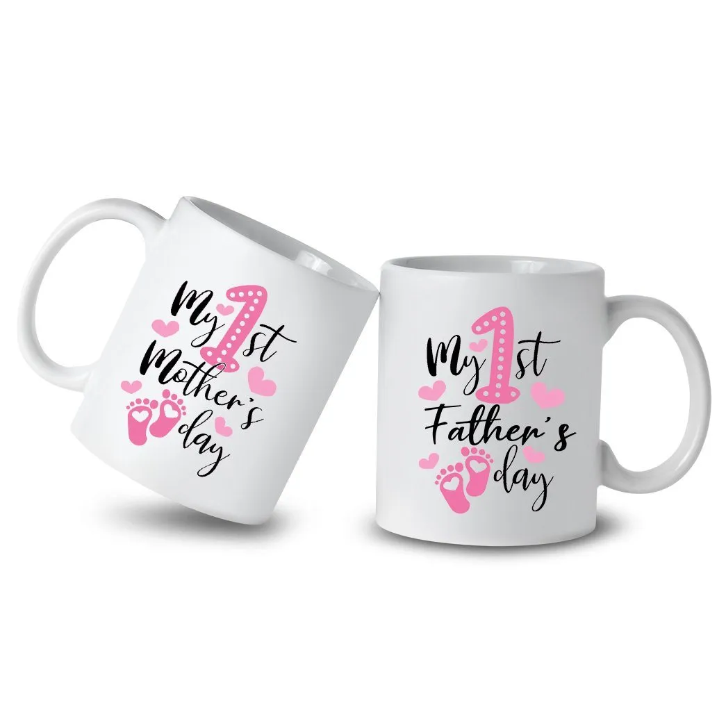 Gearhuman 3D Combo My 1st Mother & FatherDay Custom Name & Custom Number Mug