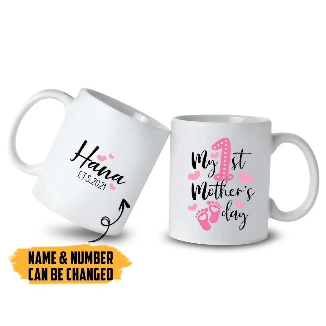 Gearhuman 3D My 1st Mother Day Custom Name & Custom Number Mug