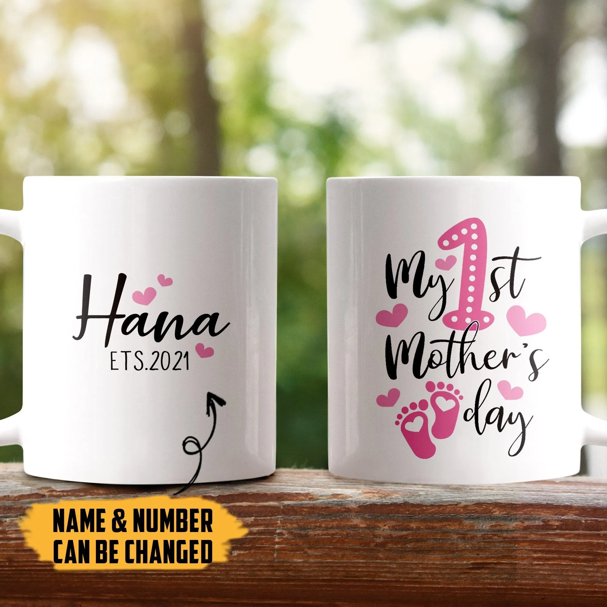 Gearhuman 3D My 1st Mother Day Custom Name & Custom Number Mug