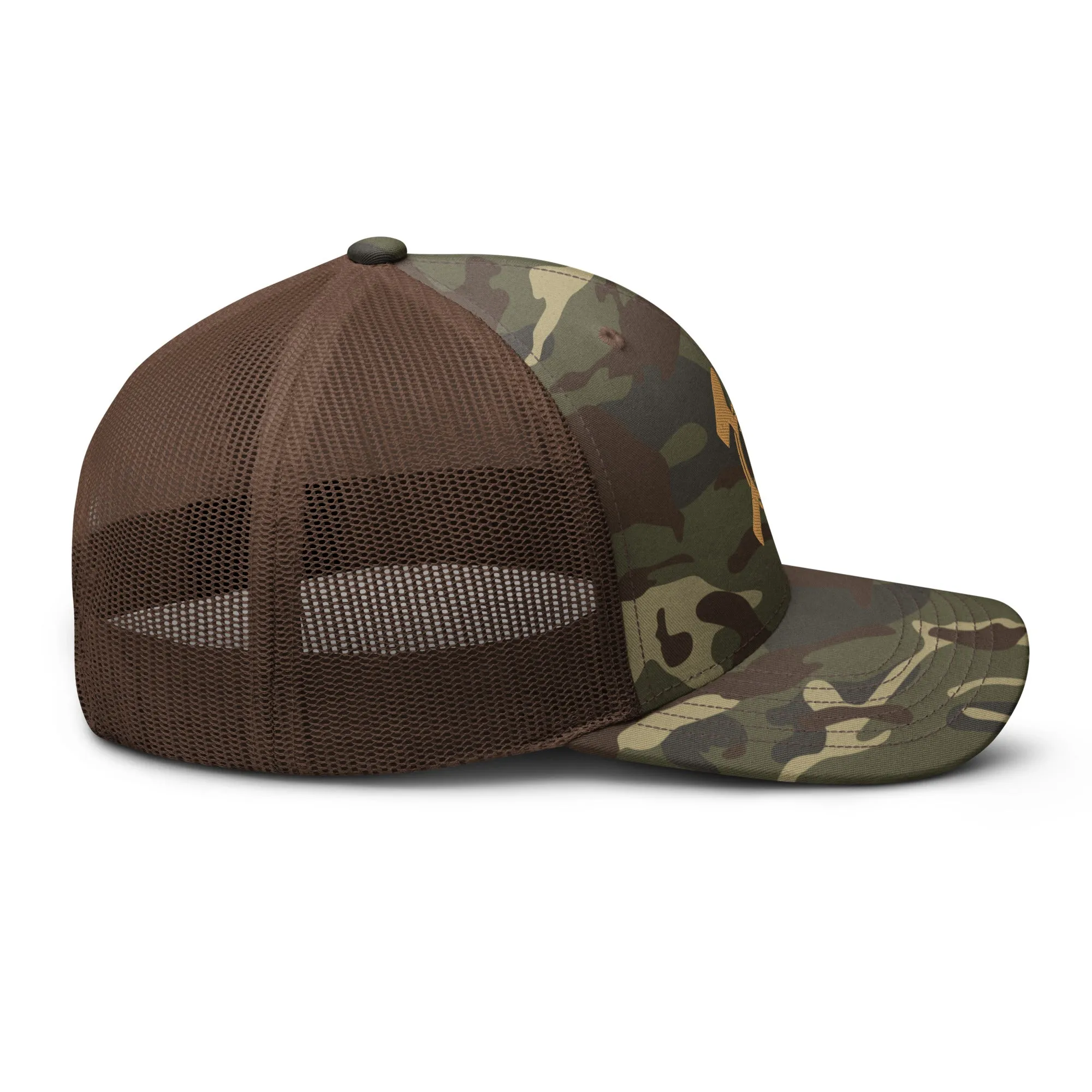 Gold and Camo Logo Trucker