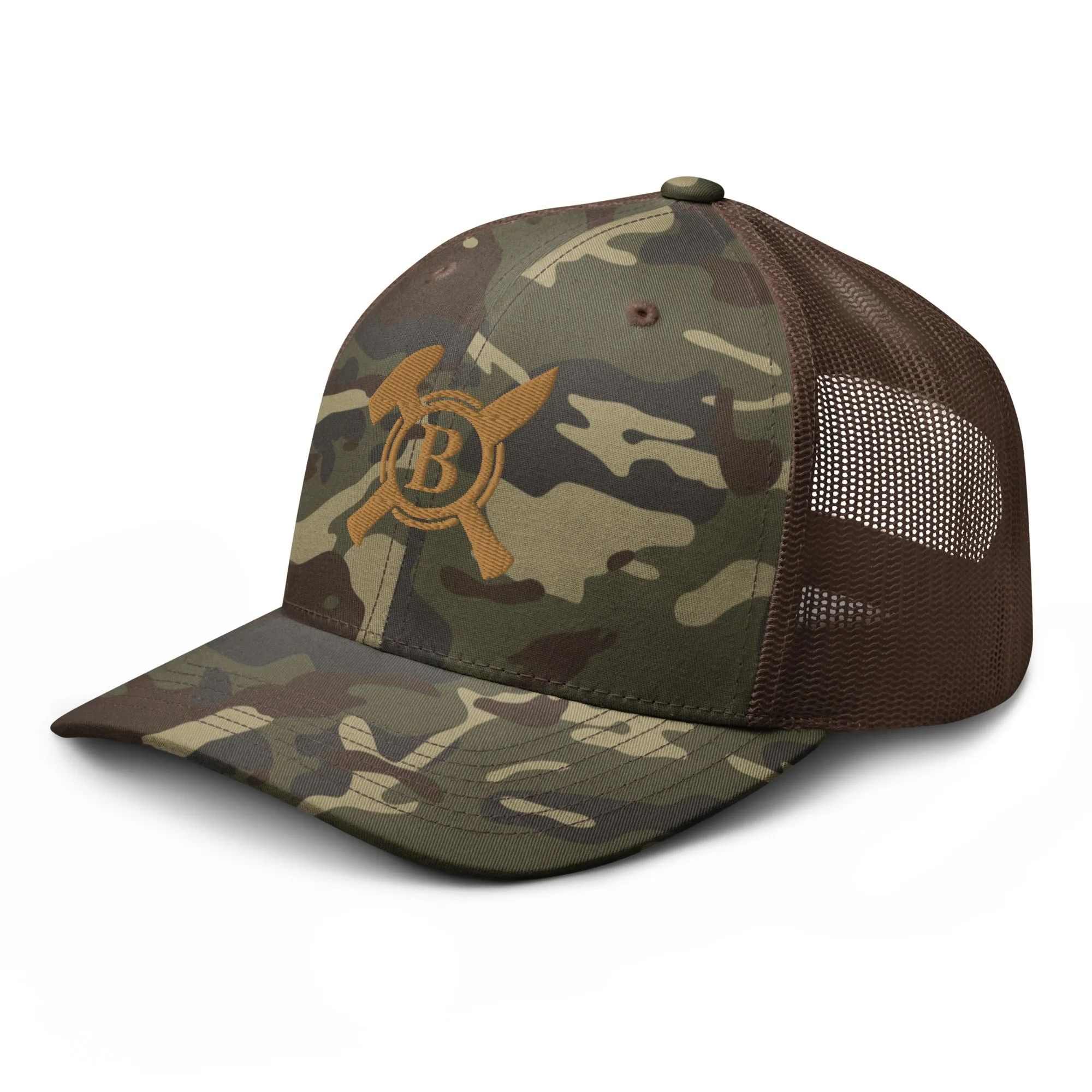 Gold and Camo Logo Trucker