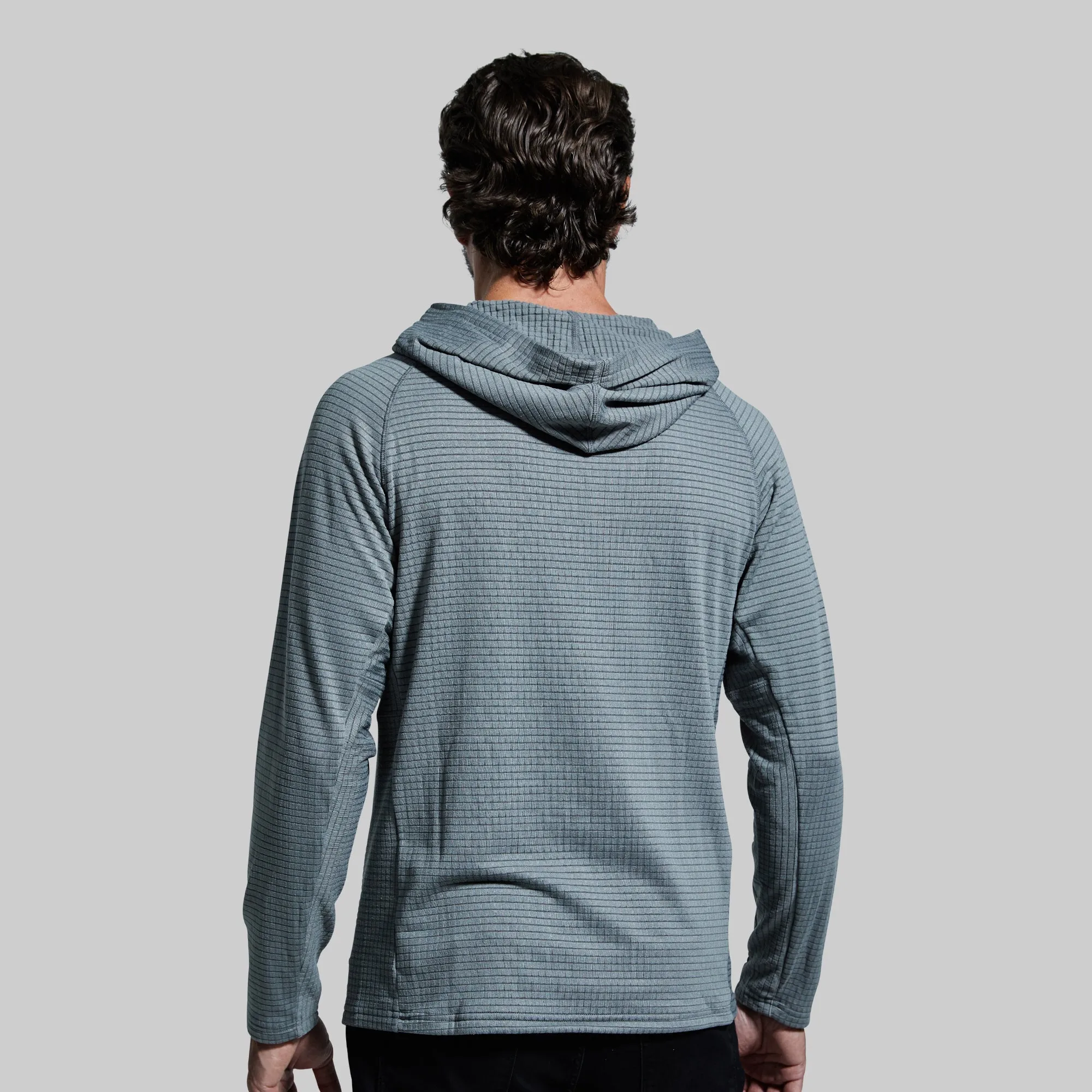 Grid Fleece Hoodie (Cool Grey)