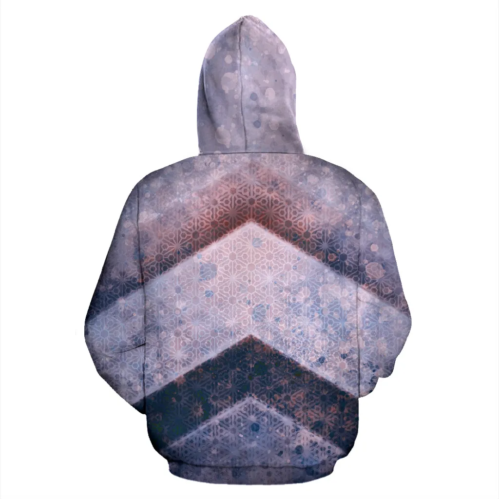 Hexagons and Paint Blobs - Purple | Hoodie | Mandalazed