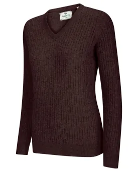 HOGGS OF FIFE - Lauder Cable Pullover - Women's - Redwood