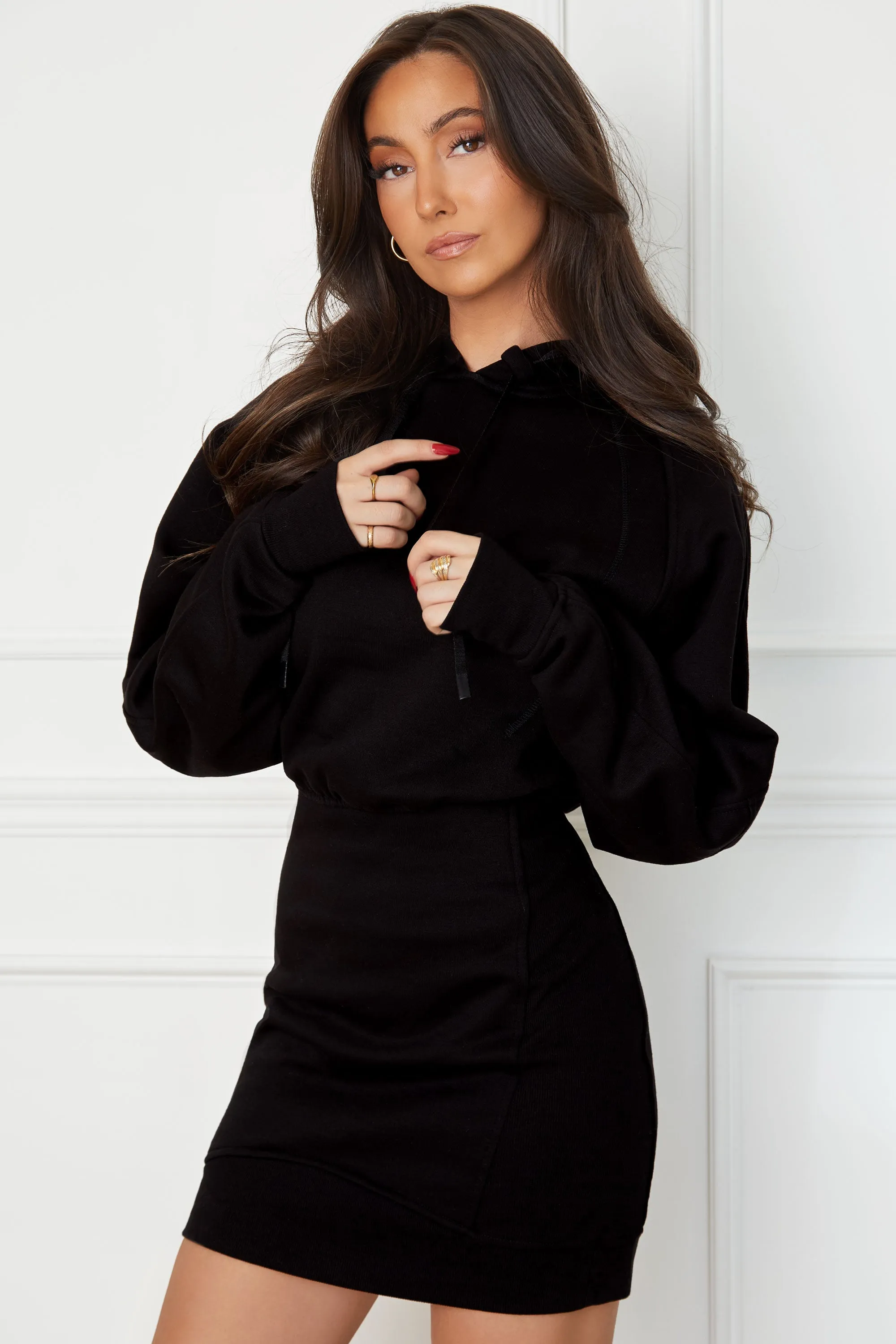 Idola Black Hoodie Dress