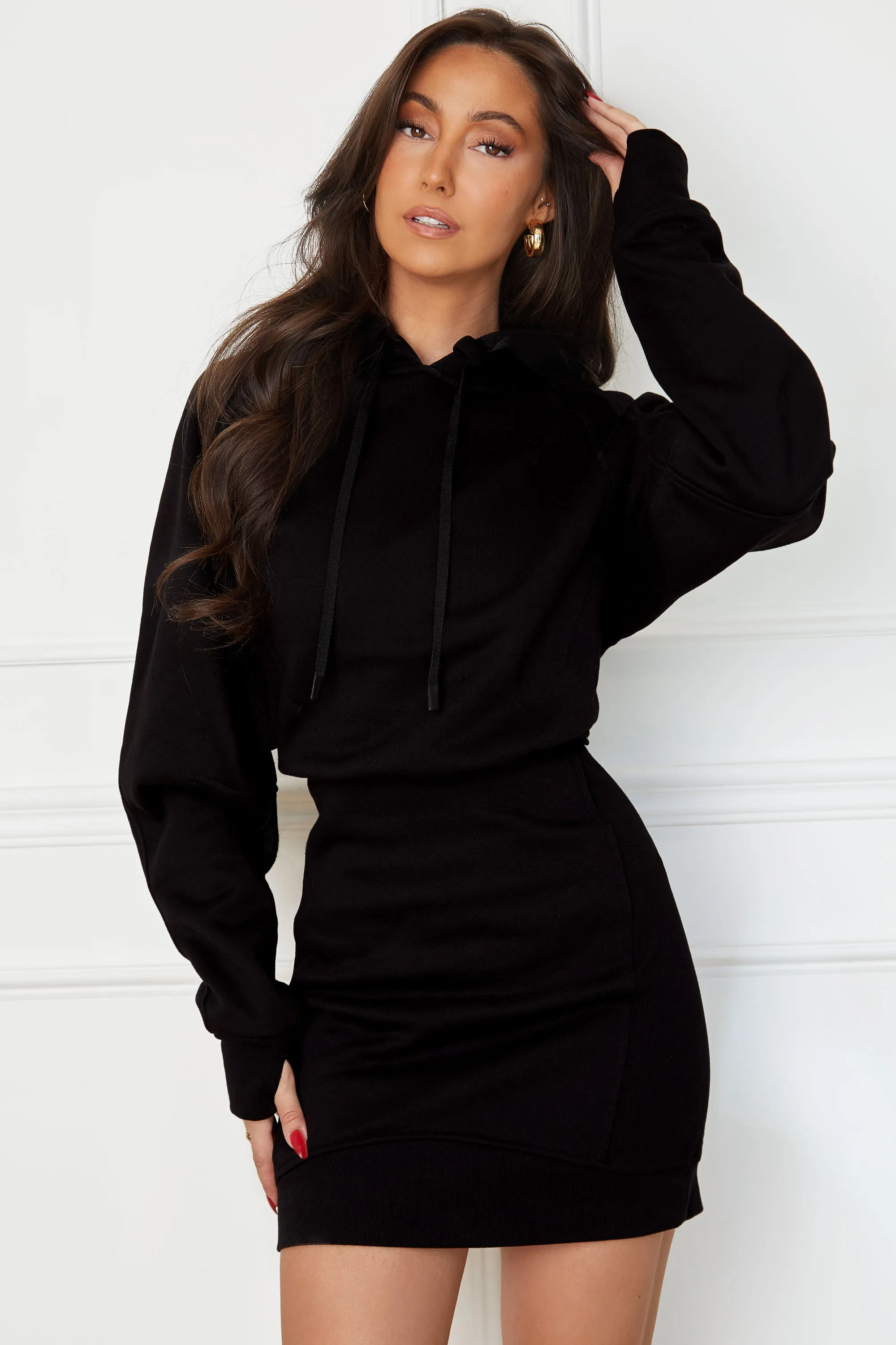 Idola Black Hoodie Dress