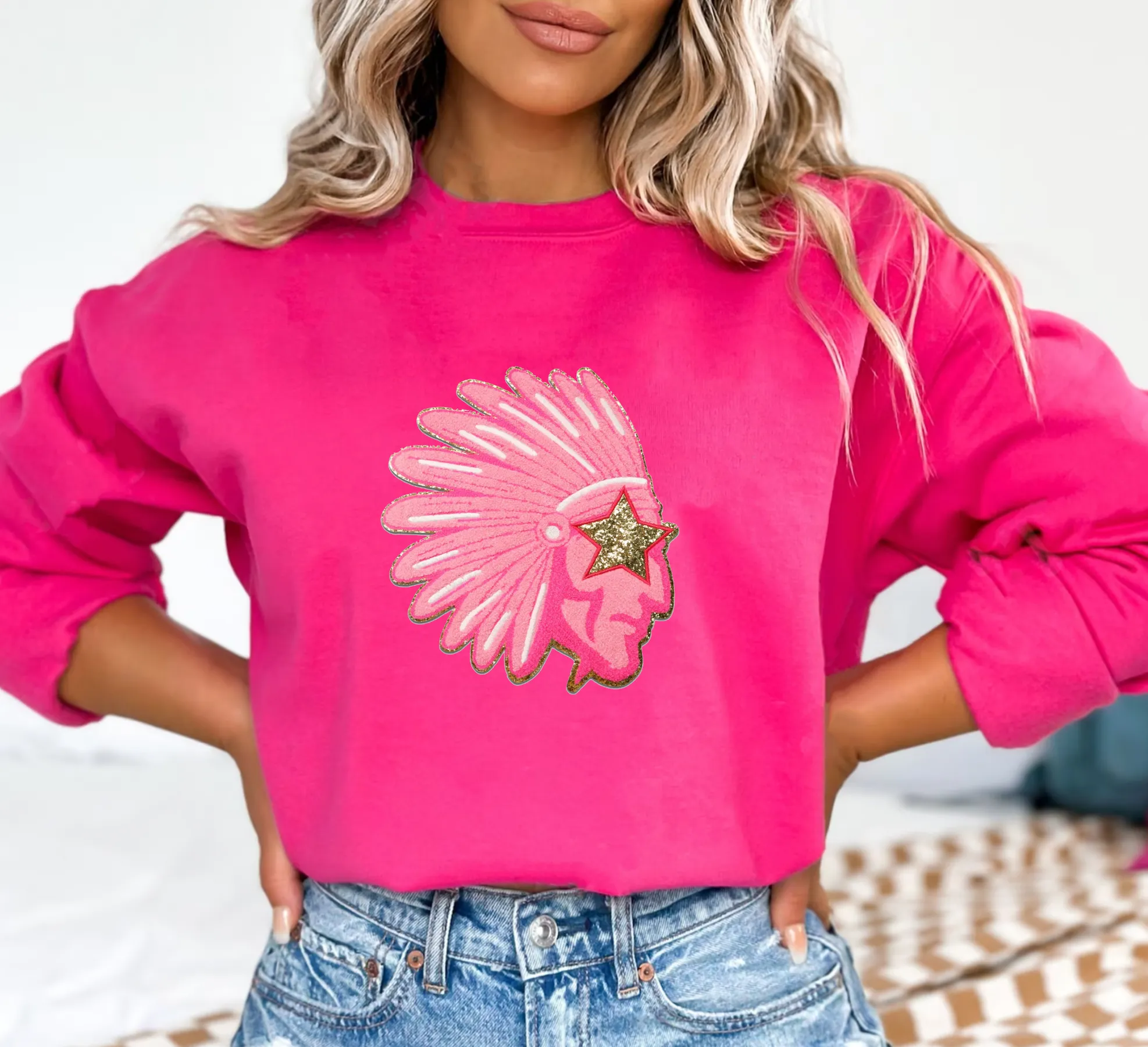 Indian Patch Heavy Blend Sweatshirt