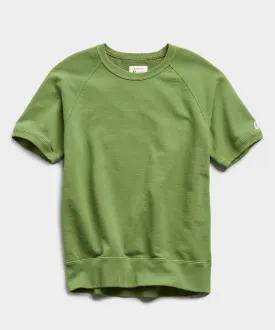 Lightweight Short Sleeve Sweatshirt in Guacamole