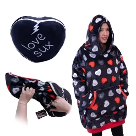 Love Sux Snugible | Blanket Hoodie & Pillow