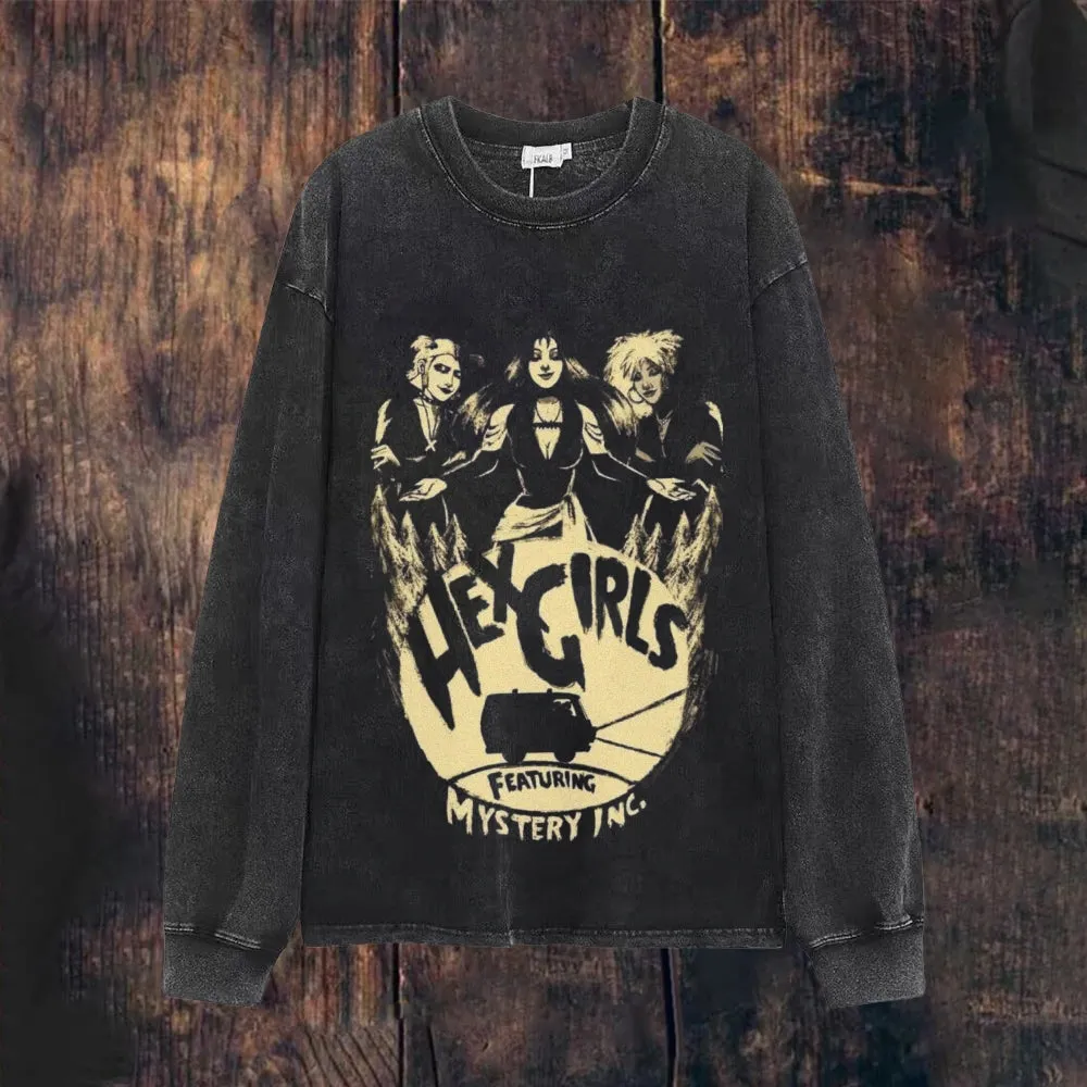 Mens Vintage Mystery Girls Print Sweatshirt