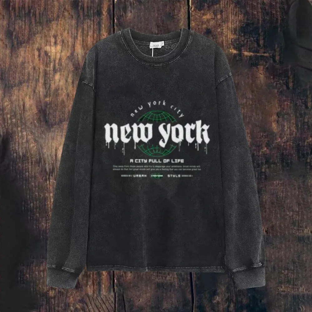 Mens Vintage New York City Print Sweatshirt