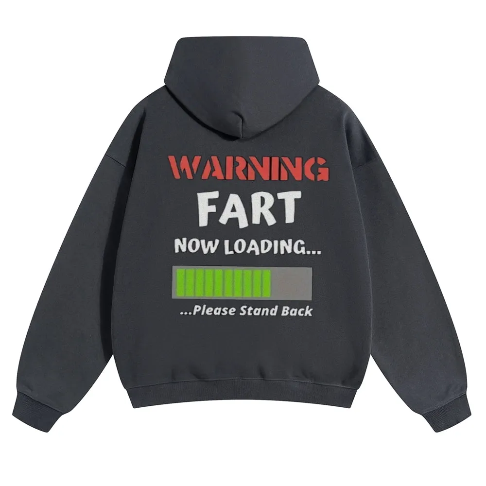 Mens Vintage Warning Fart Now Loading Hoodies