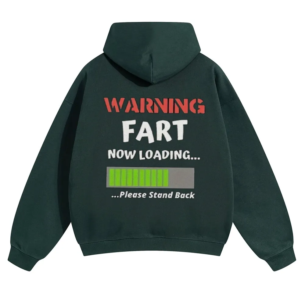 Mens Vintage Warning Fart Now Loading Hoodies